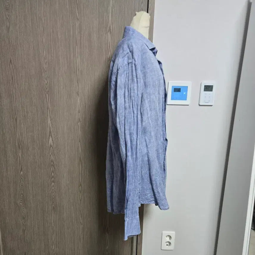 [BUNJANG] Peter Millar 100% Linen Blue Long Sleeve Shirt L / 피터밀러 린넨100%  블루 긴팔 셔츠 L