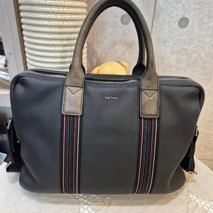 [BUNJANG] Paul Smith Black Leather Boston Bag / 폴스미스 블랙 가죽 토트백 보스턴백