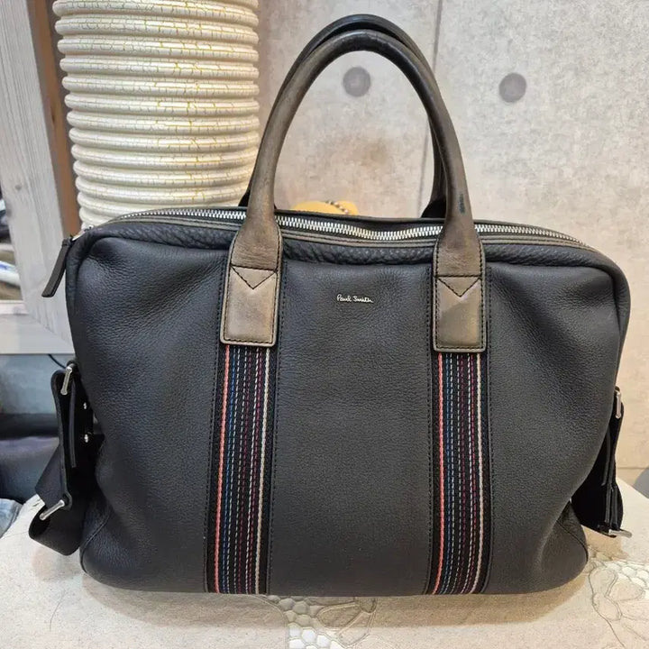[BUNJANG] Paul Smith Black Leather Boston Bag / 폴스미스 블랙 가죽 토트백 보스턴백