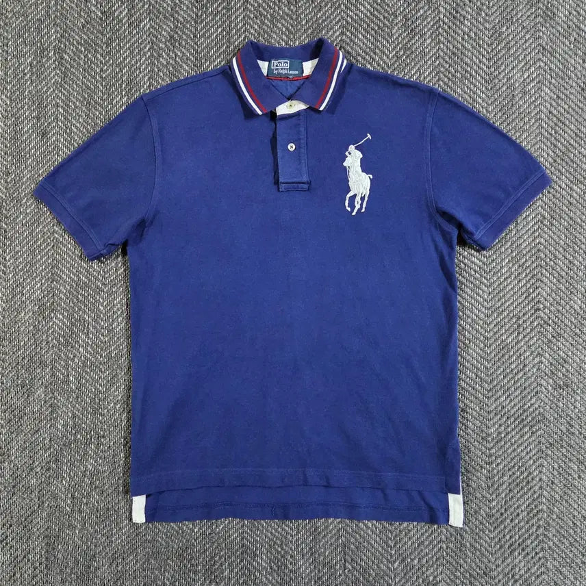 [BUNJANG] Polo Ralph Lauren Big Pony Blue Collar T-shirt / 폴로 랄프로렌 빅포니 블루 카라 반팔티