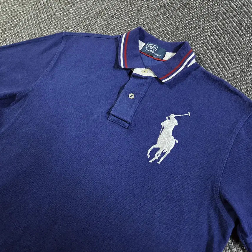[BUNJANG] Polo Ralph Lauren Big Pony Blue Collar T-shirt / 폴로 랄프로렌 빅포니 블루 카라 반팔티