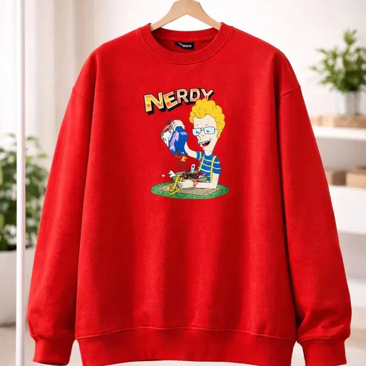 [BUNJANG] NERDY French Terry Sweatshirt M Oversized Fit / 널디 쭈리안감 맨투맨 면 티셔츠 M 오버핏 100-105 정도 사이즈