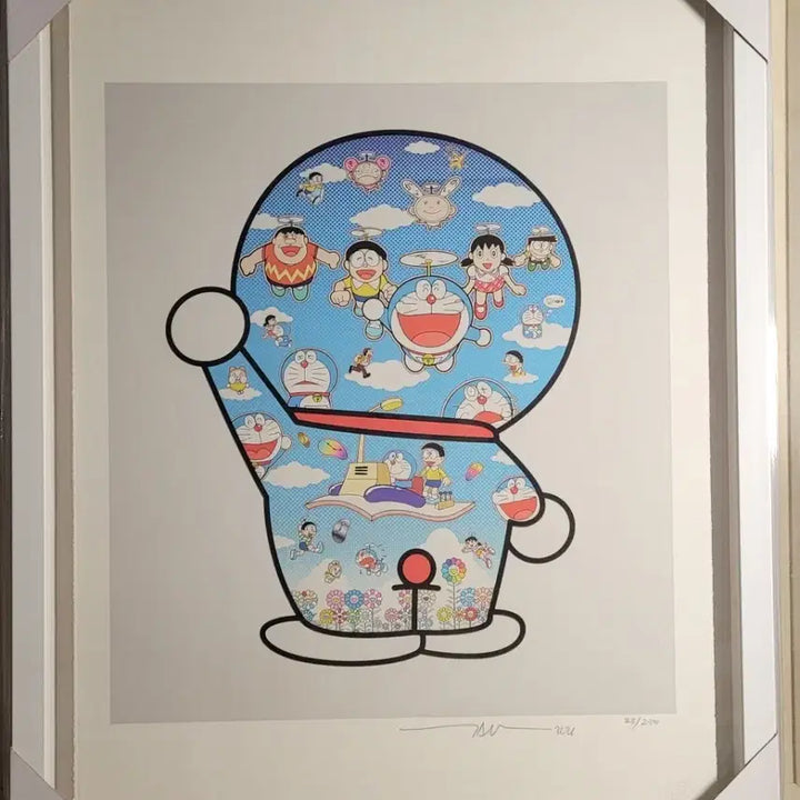 [BUNJANG] Takashi Murakami Doraemon Edition Print Framed Art / 무라카미 다카시 그림액자 도라에몽 판화 에디션