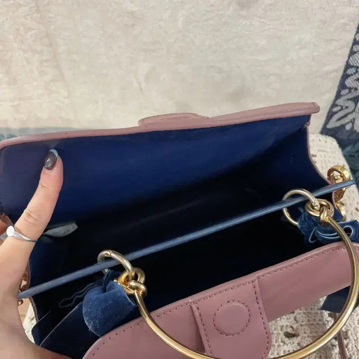 [BUNJANG] Charles &amp; Keith Velvet Bow Top Handle Bag / [F] 찰스앤키스 벨벳 보우 디테일 탑 핸들백 크로스백 가방