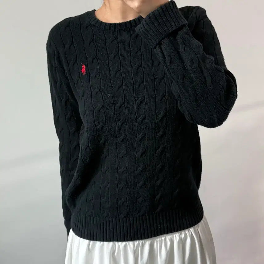 [BUNJANG] Polo Ralph Lauren Black Knit Sweater / [S] 폴로 랄프로렌 블랙 니트