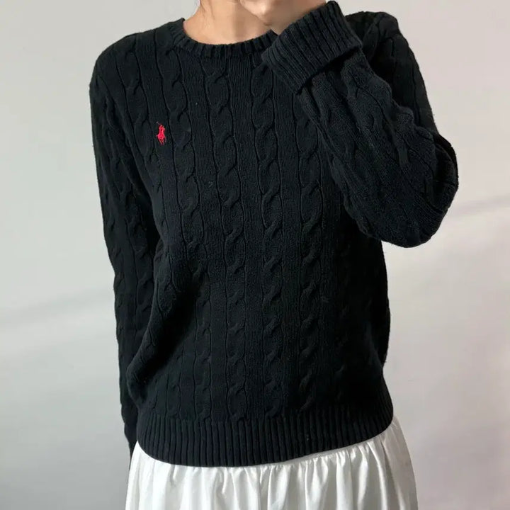 [BUNJANG] Polo Ralph Lauren Black Knit Sweater / [S] 폴로 랄프로렌 블랙 니트
