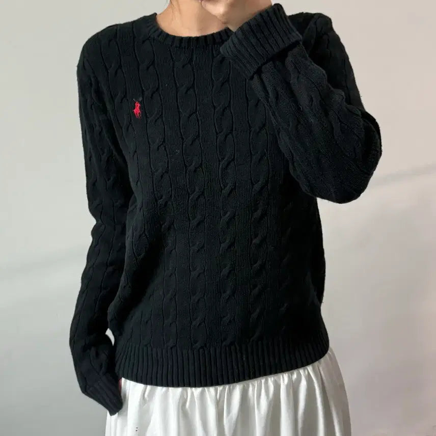 [BUNJANG] Polo Ralph Lauren Black Knit Sweater / [S] 폴로 랄프로렌 블랙 니트