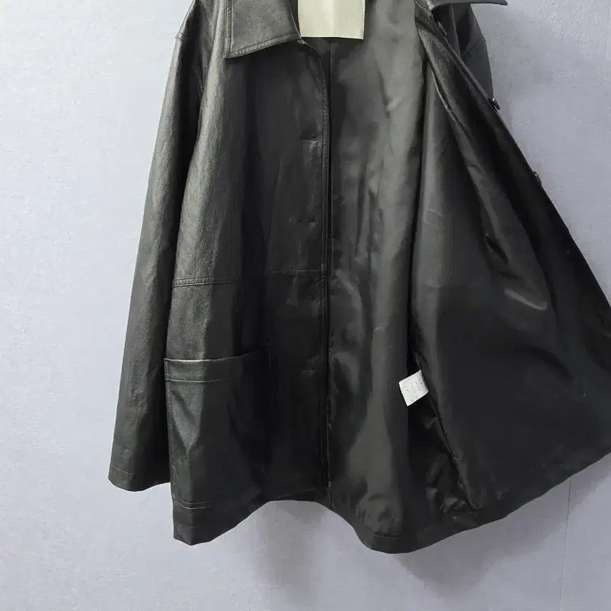 [BUNJANG] EOOB Vegan Faux Leather Half Jacket / 새상품 )  이우브 eoob  비건 페이크 레더 하프자켓