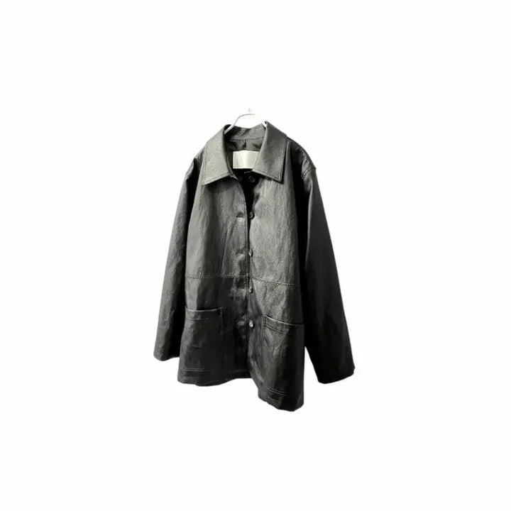 [BUNJANG] EOOB Vegan Faux Leather Half Jacket / 새상품 )  이우브 eoob  비건 페이크 레더 하프자켓