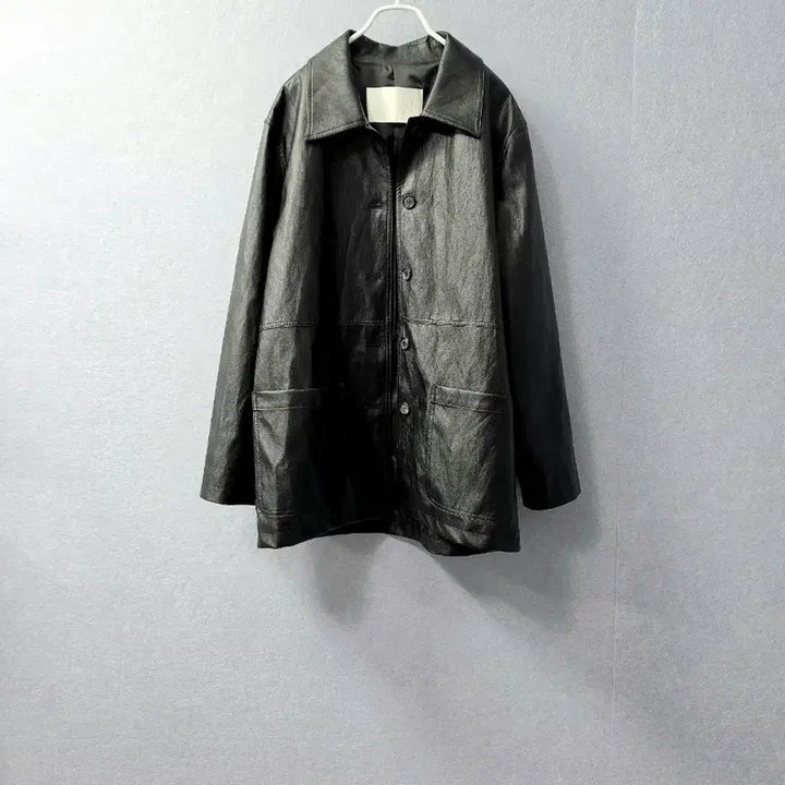 [BUNJANG] EOOB Vegan Faux Leather Half Jacket / 새상품 )  이우브 eoob  비건 페이크 레더 하프자켓