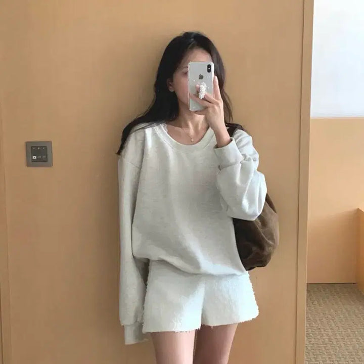 [BUNJANG] Shopbowl Cotton Sweatshirt Melange / 샵보울 코튼맨투맨 멜란지