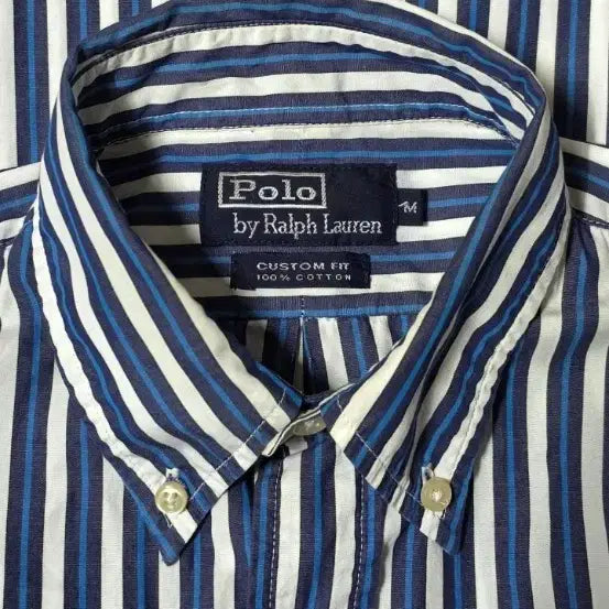 [BUNJANG] Polo Ralph Lauren Striped Custom Fit Shirt M / 폴로 랄프로렌 스트라이프 커스텀핏 셔츠 M