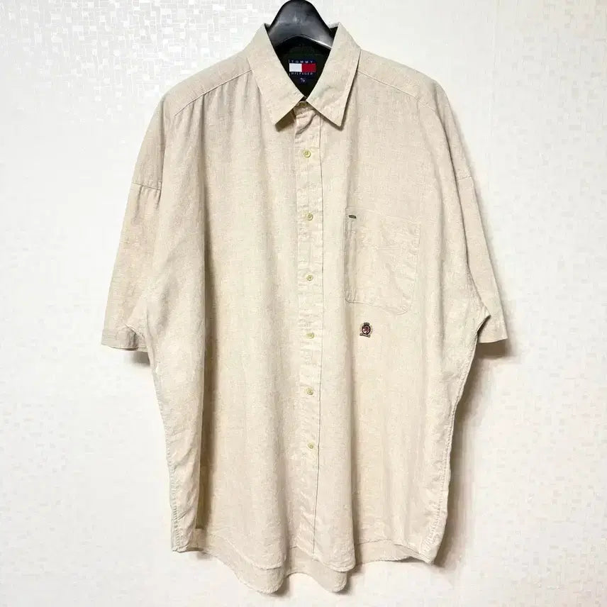 [BUNJANG] Tommy Hilfiger Linen Oversized Short Sleeve Shirt / [XL,105]타미힐피거 린넨 반팔 셔츠 남방 오버핏