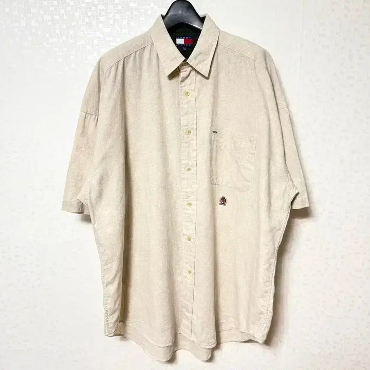 [BUNJANG] Tommy Hilfiger Linen Oversized Short Sleeve Shirt / [XL,105]타미힐피거 린넨 반팔 셔츠 남방 오버핏