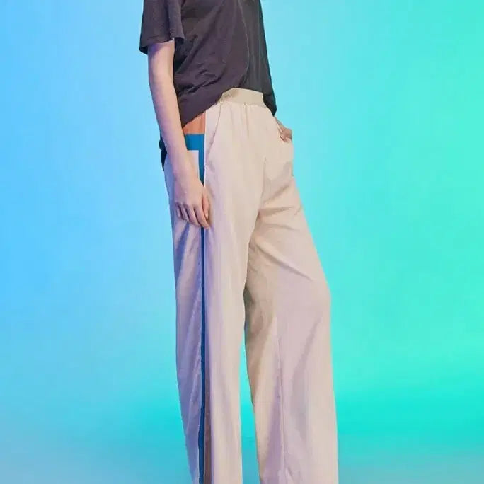[SOLD OUT] 한섬 시스템(SYSTEM) 사이드 라인 와이드 팬츠