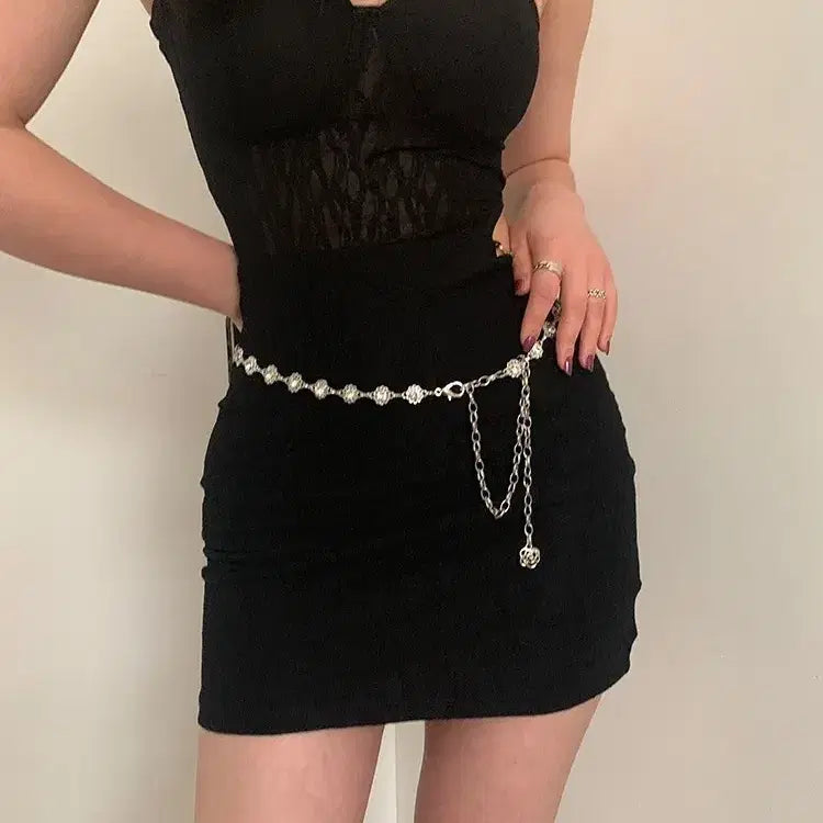 [BUNJANG] Silver Cubic Chain Belt / [새상품/당일발송] 큐빅 체인 벨트