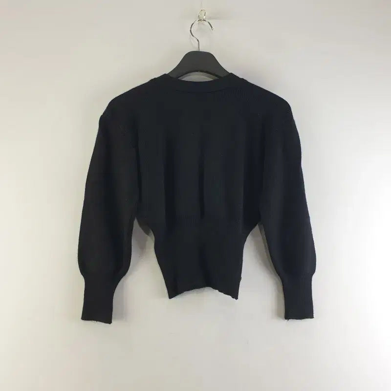 [BUNJANG] Unbranded Black Ribbed Knit Cardigan / 여성FREE 블랙 시보리 니트 가디건 M5741