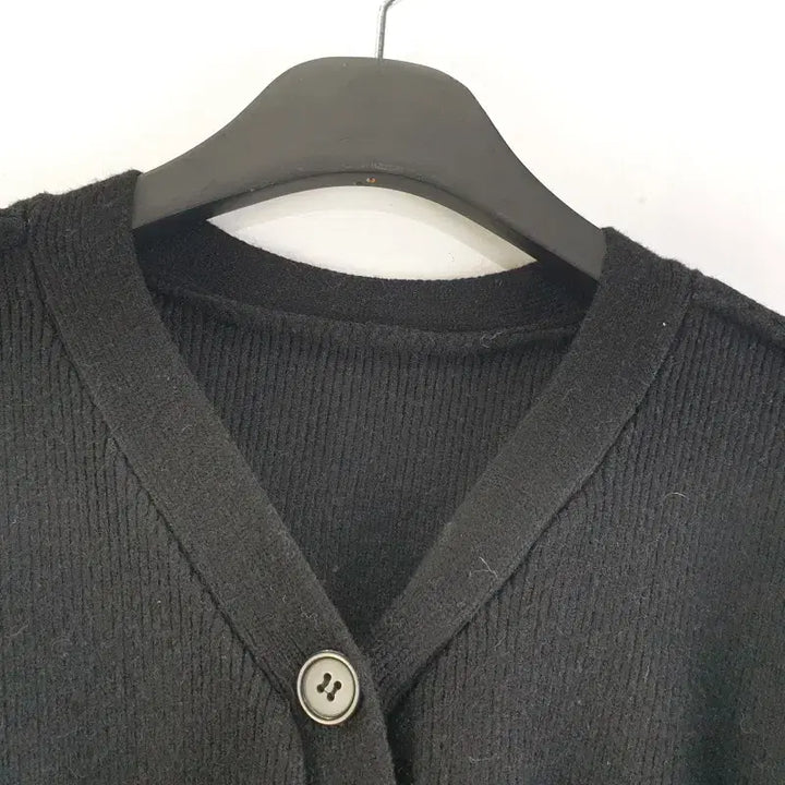 [BUNJANG] Unbranded Black Ribbed Knit Cardigan / 여성FREE 블랙 시보리 니트 가디건 M5741