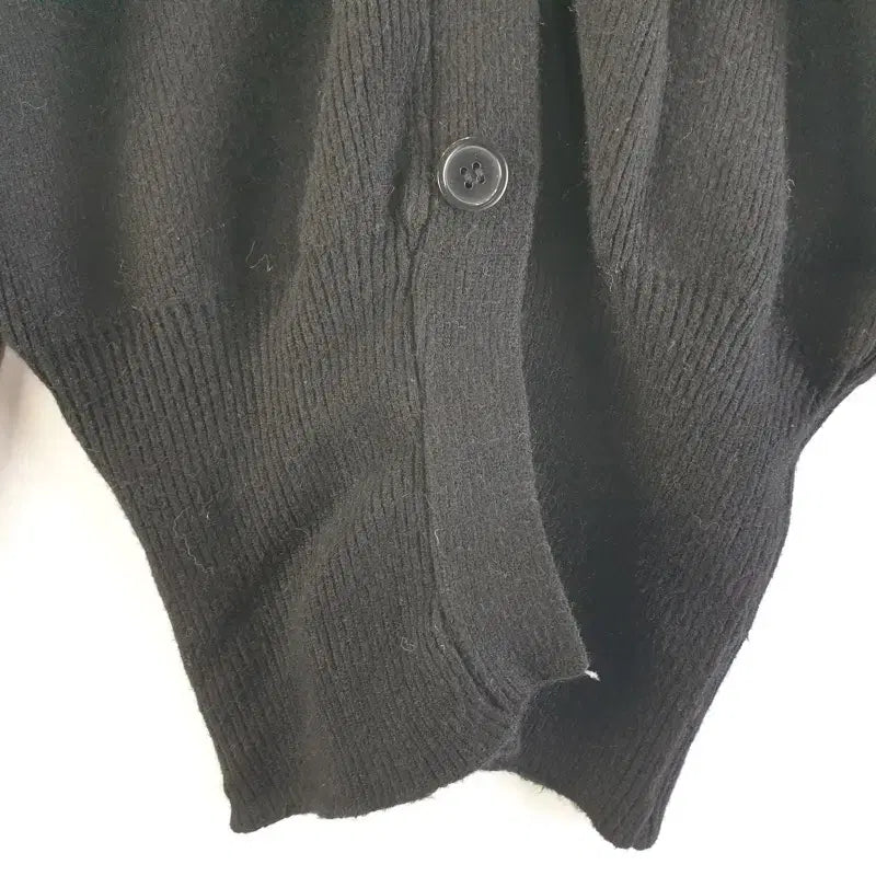 [BUNJANG] Unbranded Black Ribbed Knit Cardigan / 여성FREE 블랙 시보리 니트 가디건 M5741