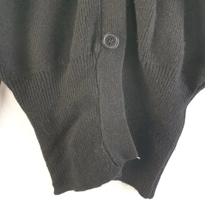 [BUNJANG] Unbranded Black Ribbed Knit Cardigan / 여성FREE 블랙 시보리 니트 가디건 M5741