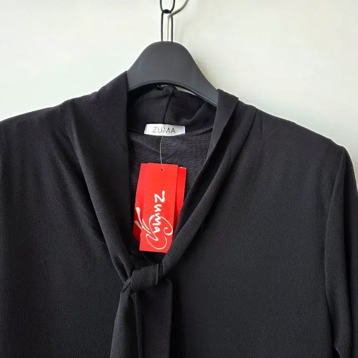 [BUNJANG] Black Pleated Ribbon Dress / 55-66)블랙 플리츠 리본원피스/새제품