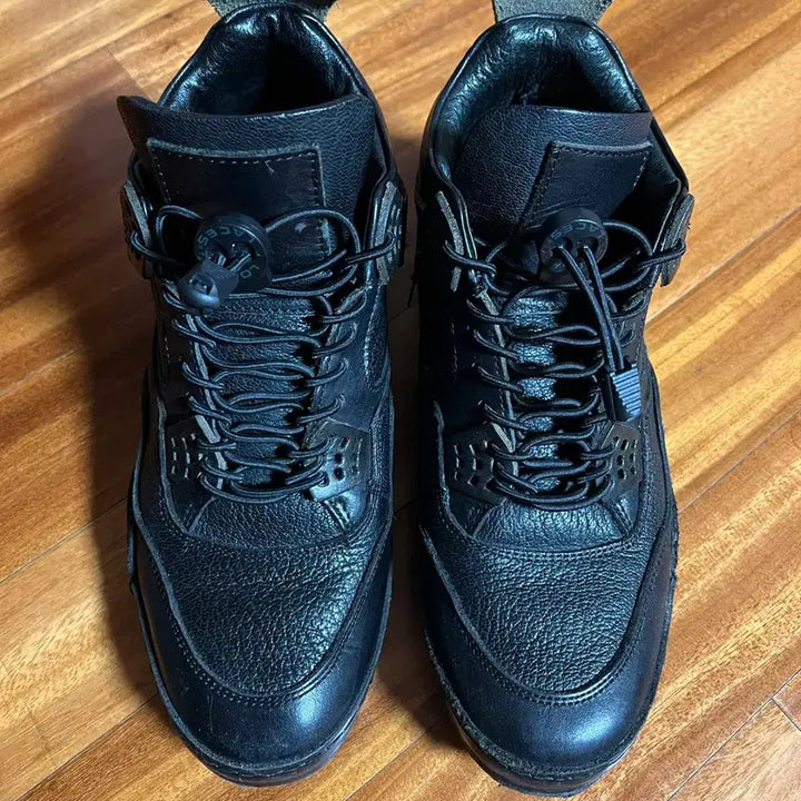 [BUNJANG] Hender Scheme MIP-10 Jordan 4 Homage Black Leather Sneakers Size 4 / 4) 핸더스킴 mip-10 조던4 블랙