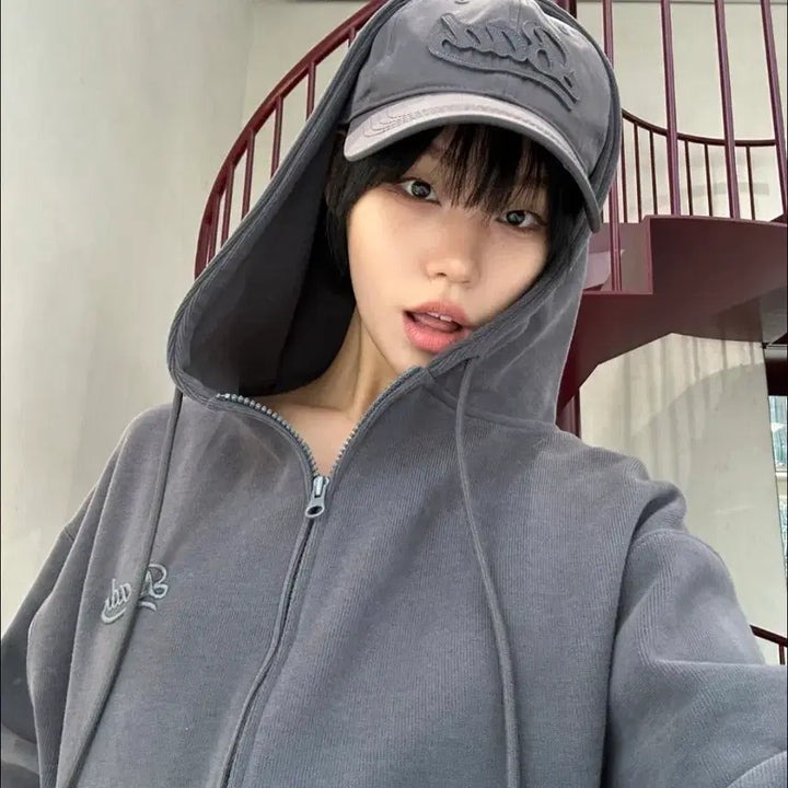 [BUNJANG] Badblood Charcoal Hoodie / 배드블러드 후드집업 차콜