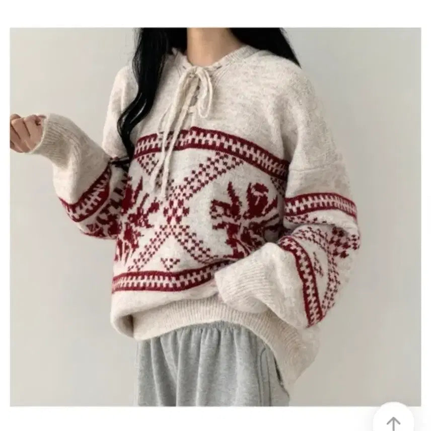 [BUNJANG] Snowflake Hooded Knit Sweater / 눈꽃 후드니트 [Free,블랙]