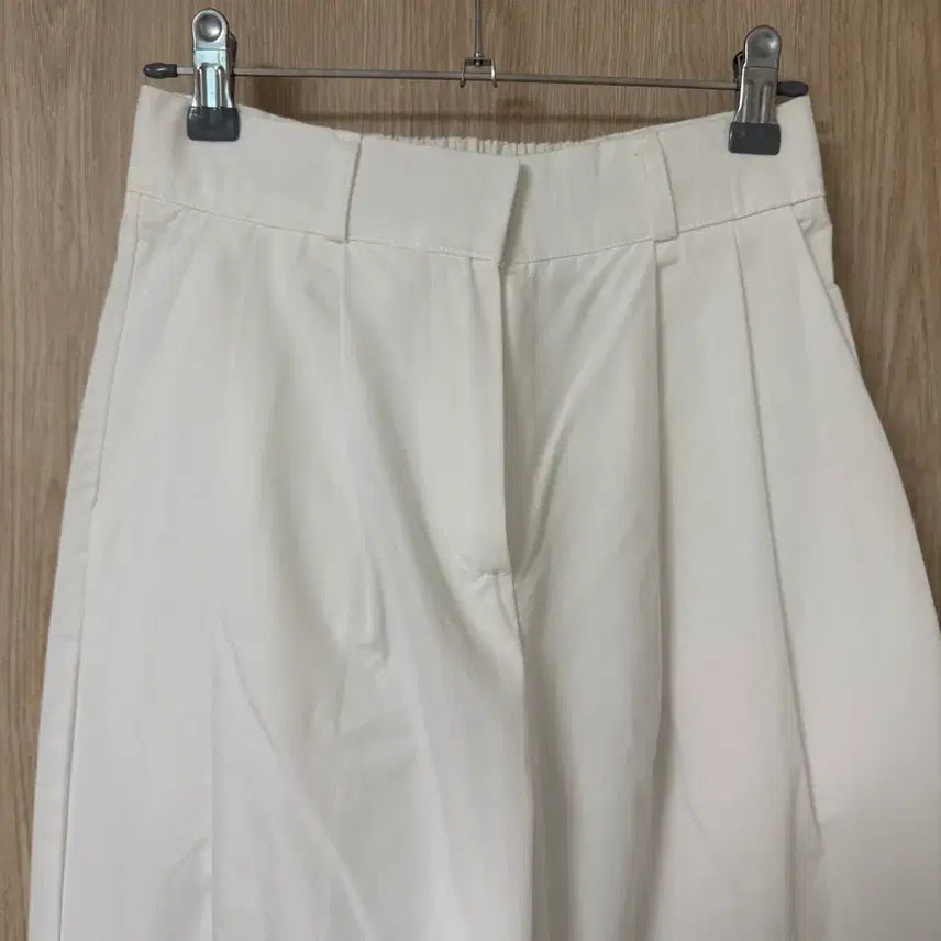 [BUNJANG] White Wide Pants / 화이트 와이드 팬츠 [뒷밴딩]