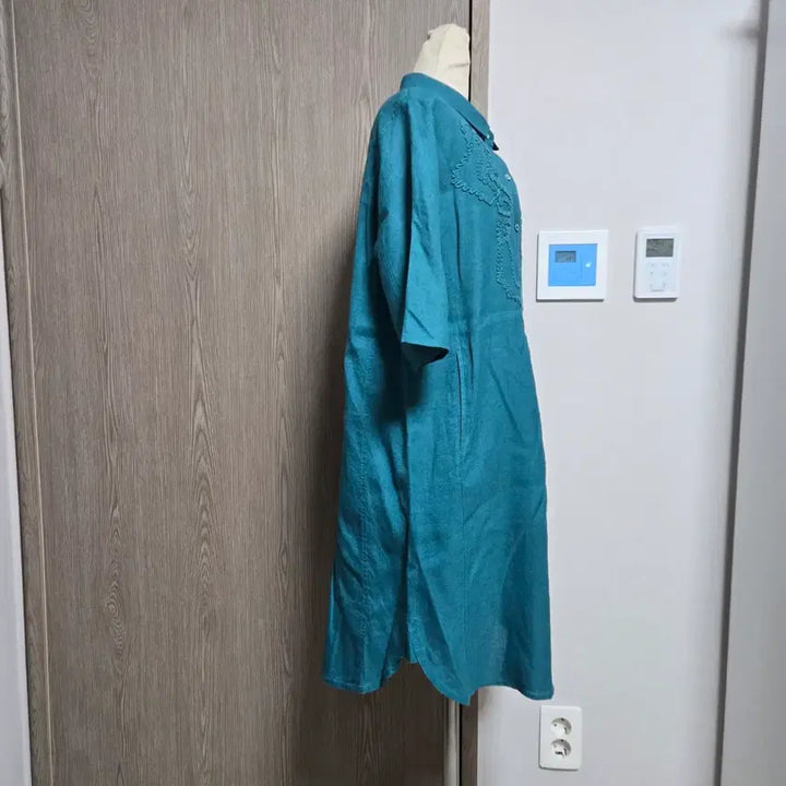 [BUNJANG] Esae Emerald Green Linen Shirt Dress / !오늘만이가격!!     이새 에메랄드 그린 린넨 셔츠 원피스