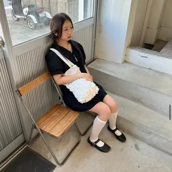 [BUNJANG] Red Crystal Shoulder Bag Ivory / 레드크리스탈 셔셔백 숄더백 아이보리