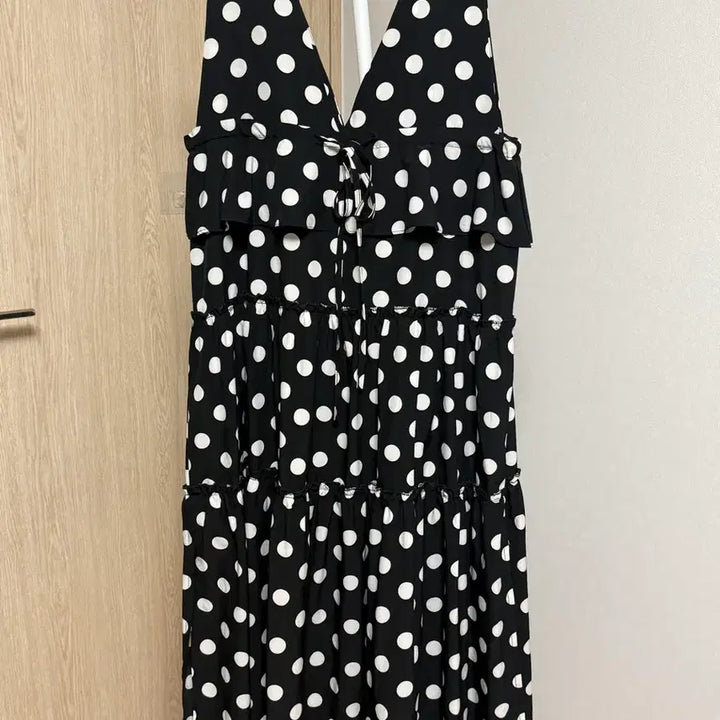 [BUNJANG] Black Dot Long Dress / 블랙 도트 롱원피스