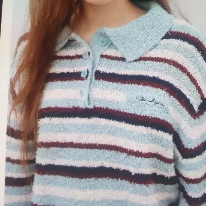 [BUNJANG] THEOHYOU Striped Collar Knit / THEOHYOU 줄무늬 카라 니트