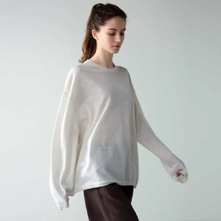 [BUNJANG] Facade Pattern Boy Fit Linen Knit Top / 파사드패턴(FACADE PATTERN) 보이핏 린넨니트 프리사이즈 새상품