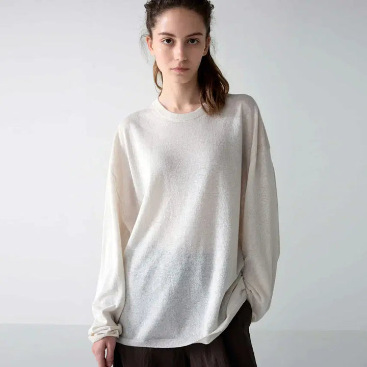 [BUNJANG] Facade Pattern Boy Fit Linen Knit Top / 파사드패턴(FACADE PATTERN) 보이핏 린넨니트 프리사이즈 새상품