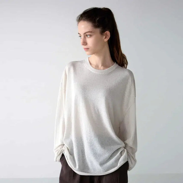 [BUNJANG] Facade Pattern Boy Fit Linen Knit Top / 파사드패턴(FACADE PATTERN) 보이핏 린넨니트 프리사이즈 새상품