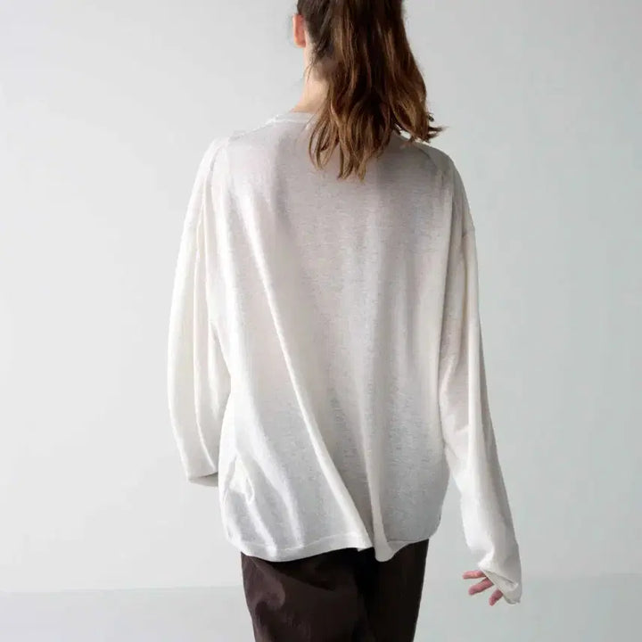 [BUNJANG] Facade Pattern Boy Fit Linen Knit Top / 파사드패턴(FACADE PATTERN) 보이핏 린넨니트 프리사이즈 새상품