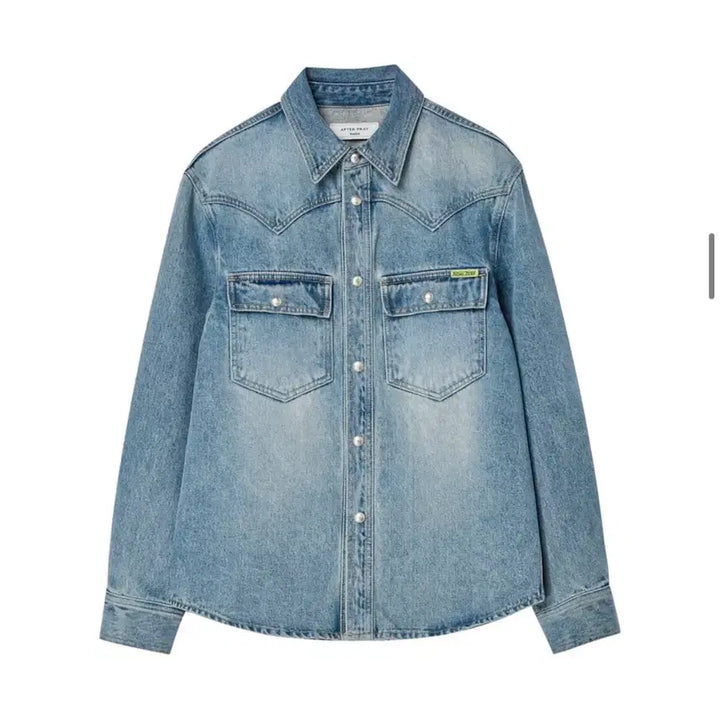 [BUNJANG] Afterpray Cruiser Denim Washed Shacket Light Indigo M / 애프터프레이 크루저 데님 워시드 셔켓 라이트 인디고 m