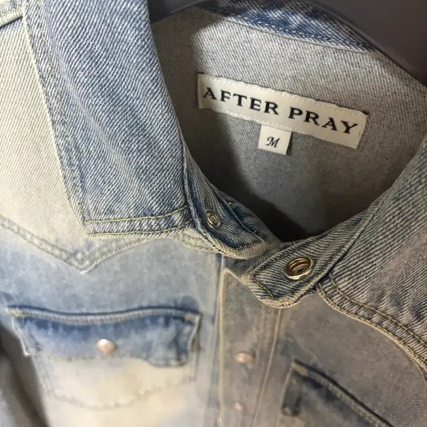 [BUNJANG] Afterpray Cruiser Denim Washed Shacket Light Indigo M / 애프터프레이 크루저 데님 워시드 셔켓 라이트 인디고 m
