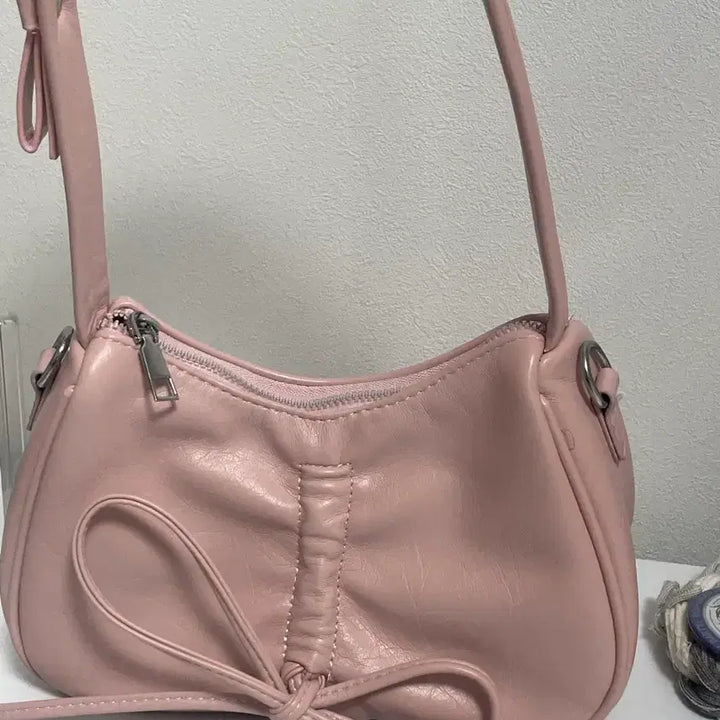 [BUNJANG] Vintage Pink Ribbon Crossbody Handbag / 양지뢰 일본 빈티지 핑크 리본 크로스백 핸드백 가방 오타쿠