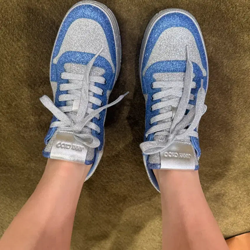 [BUNJANG] Jimmy Choo Glitter Sneakers / 지미추 글리터 정품 현대백화점 무역점 스니커즈 운동화 새상품
