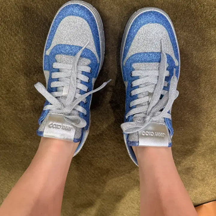 [BUNJANG] Jimmy Choo Glitter Sneakers / 지미추 글리터 정품 현대백화점 무역점 스니커즈 운동화 새상품
