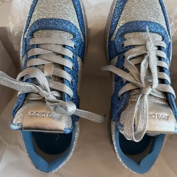 [BUNJANG] Jimmy Choo Glitter Sneakers / 지미추 글리터 정품 현대백화점 무역점 스니커즈 운동화 새상품