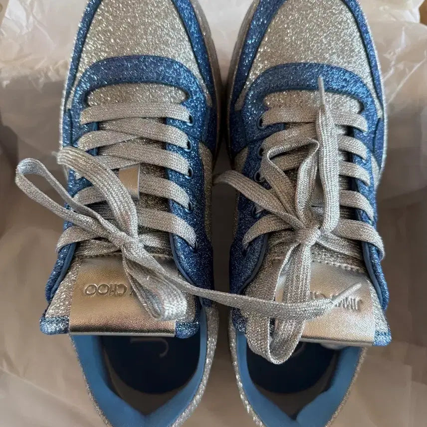 [BUNJANG] Jimmy Choo Glitter Sneakers / 지미추 글리터 정품 현대백화점 무역점 스니커즈 운동화 새상품