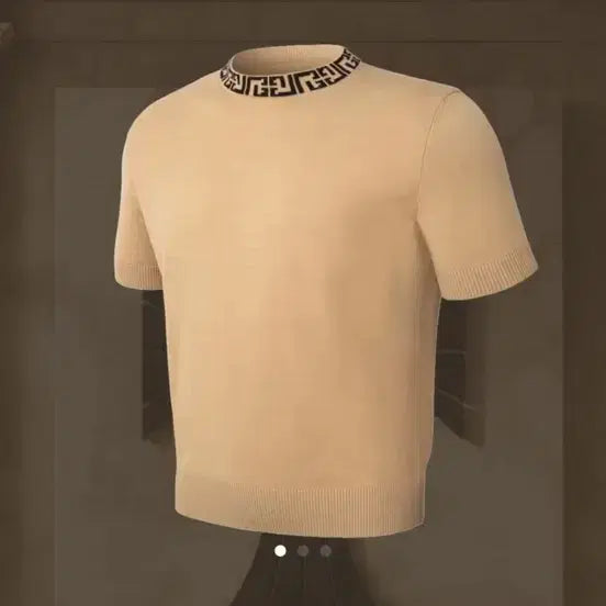[BUNJANG] Rapinato Mock Neck Knit Short Sleeve Shirt / 라피나토 모크넥 니트반팔 52사이즈
