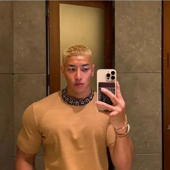 [BUNJANG] Rapinato Mock Neck Knit Short Sleeve Shirt / 라피나토 모크넥 니트반팔 52사이즈