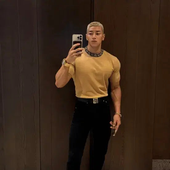 [BUNJANG] Rapinato Mock Neck Knit Short Sleeve Shirt / 라피나토 모크넥 니트반팔 52사이즈
