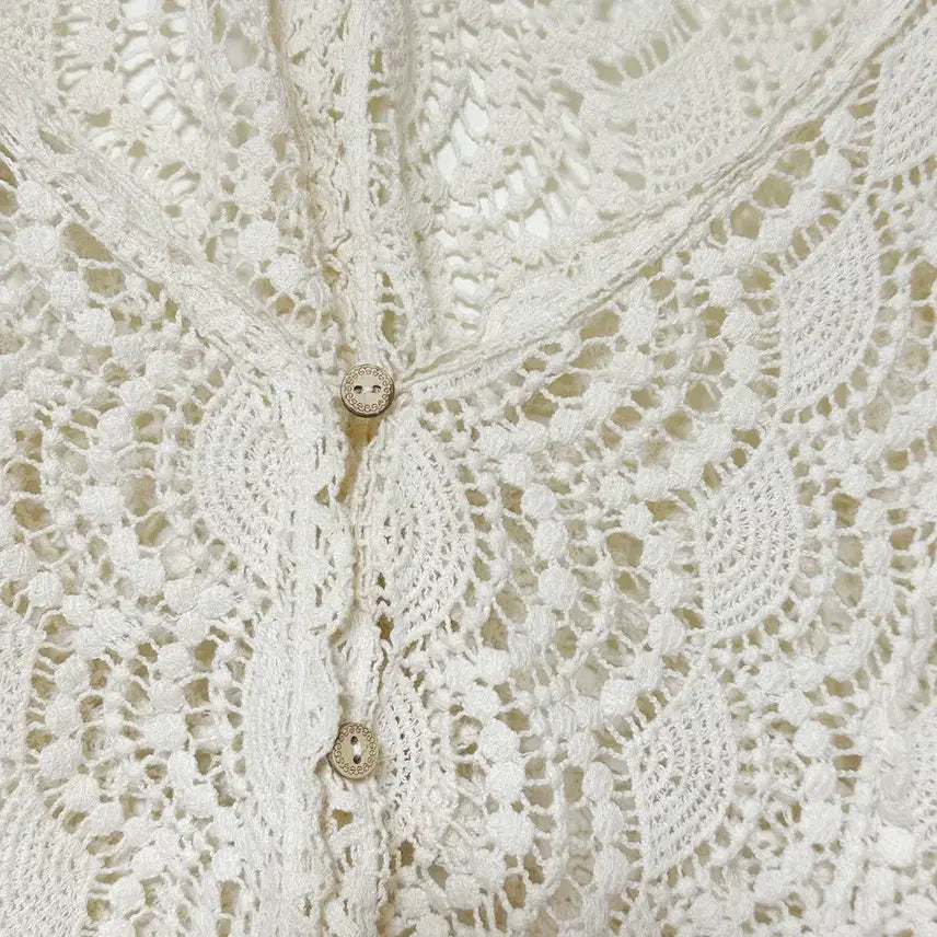 [BUNJANG] Earth Music &amp; Ecology Crochet Cardigan / 일본빈티지 어스뮤직레이스뜨개크로셰크로쉐판쵸가디건모리걸하구미룩갸루y2k히피