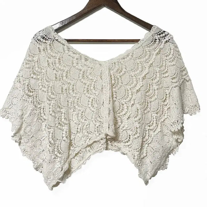 [BUNJANG] Earth Music &amp; Ecology Crochet Cardigan / 일본빈티지 어스뮤직레이스뜨개크로셰크로쉐판쵸가디건모리걸하구미룩갸루y2k히피