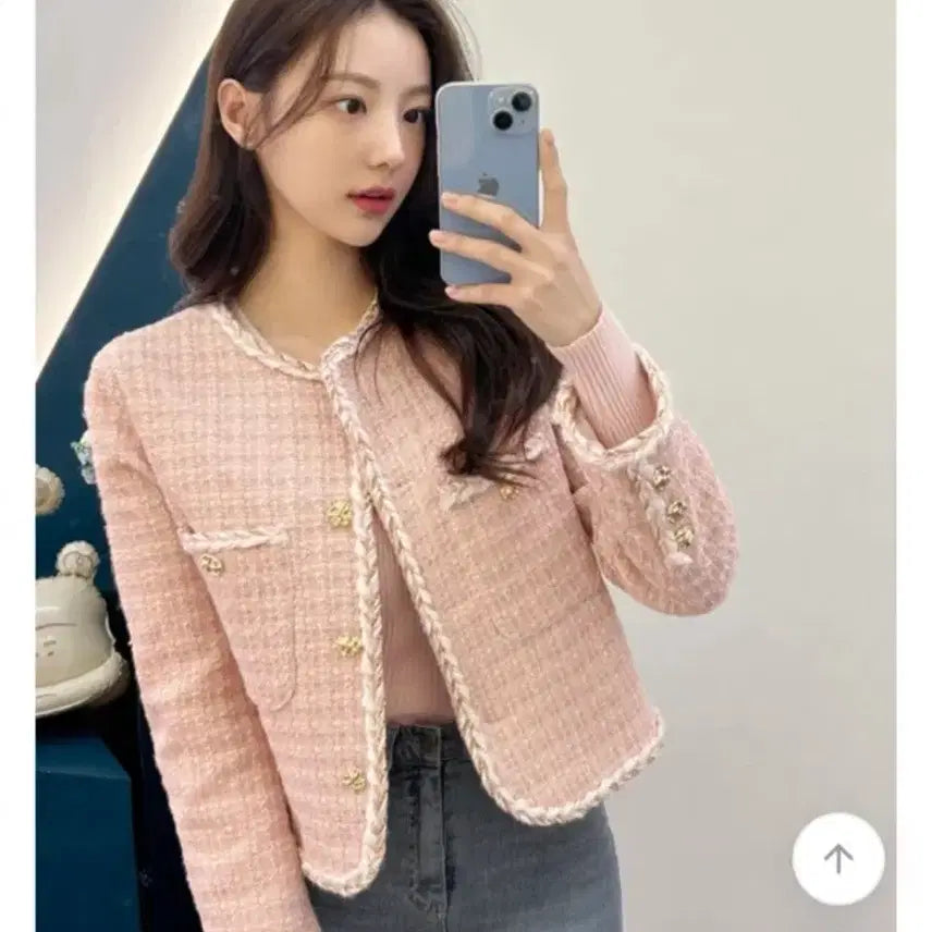 [BUNJANG] Pink Tweed Jacket / 핑크 트위드 자켓[Free]
